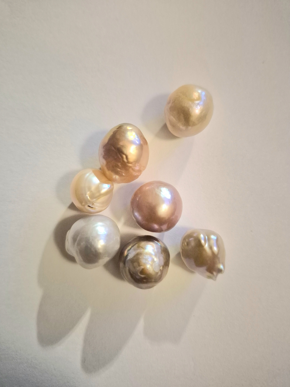Freshwater Baroque Pearl Beads - Mixed Champagne, Pink, Cream & White